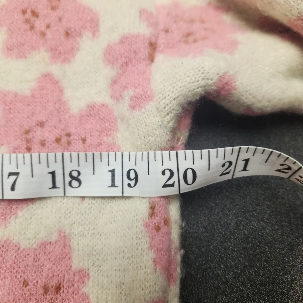 FRNCH Nikki Flower Print Sweater In Geranium Pink Sz.Sm